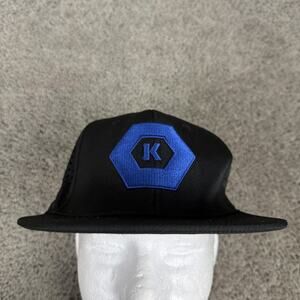 Kobalt Tools Hat Cap Snap Back Black Blue Mesh Trucker Logo Mens Adjustable